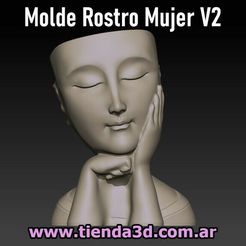 molde-rostro-mujer-v2.jpg Female Face Pot Mold V2
