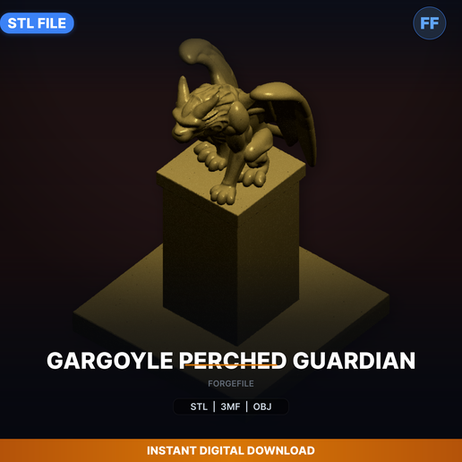 Gargoyle Perched Guardian - 3D Printable STL File
