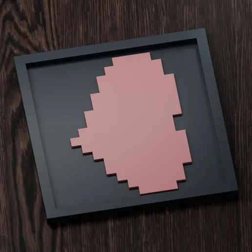 Luvdisc - Pokemon Silhouette Frame | Box sprite | STL