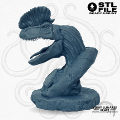 DILOPHOSAURUS JURASSIC PARK FANART SKULPTUR BÜSTE