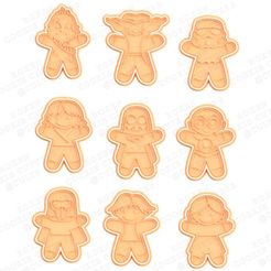 1.jpg Gingerbread Man Star Wars cookie cutter set of 9