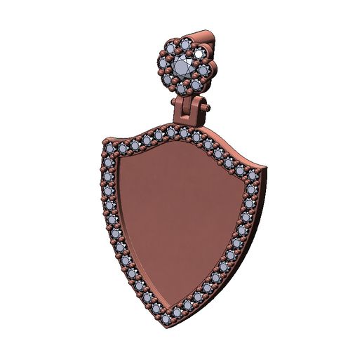 Diamond-Shield-pendant-flower-bail-cluster-09.jpg Diamond shield flower cluster bail pendant 3D print model