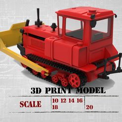 0_DT75_tractor.jpg 3D file 3D Printable Realistic RC Caterpillar Tractor stl file・3D printing design to download