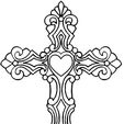 Croix avec coeur 2.jpg Cross with heart 2