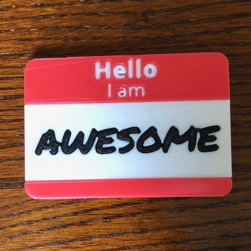 👋 Customizable Hello Name Tag・Free STL File for ・Cults