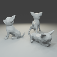 2.png Low polygon chihuahua 3D print model  in three poses