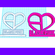 blackpinkheartblockk.png BlackPink Heart Kpop Logo Ornament