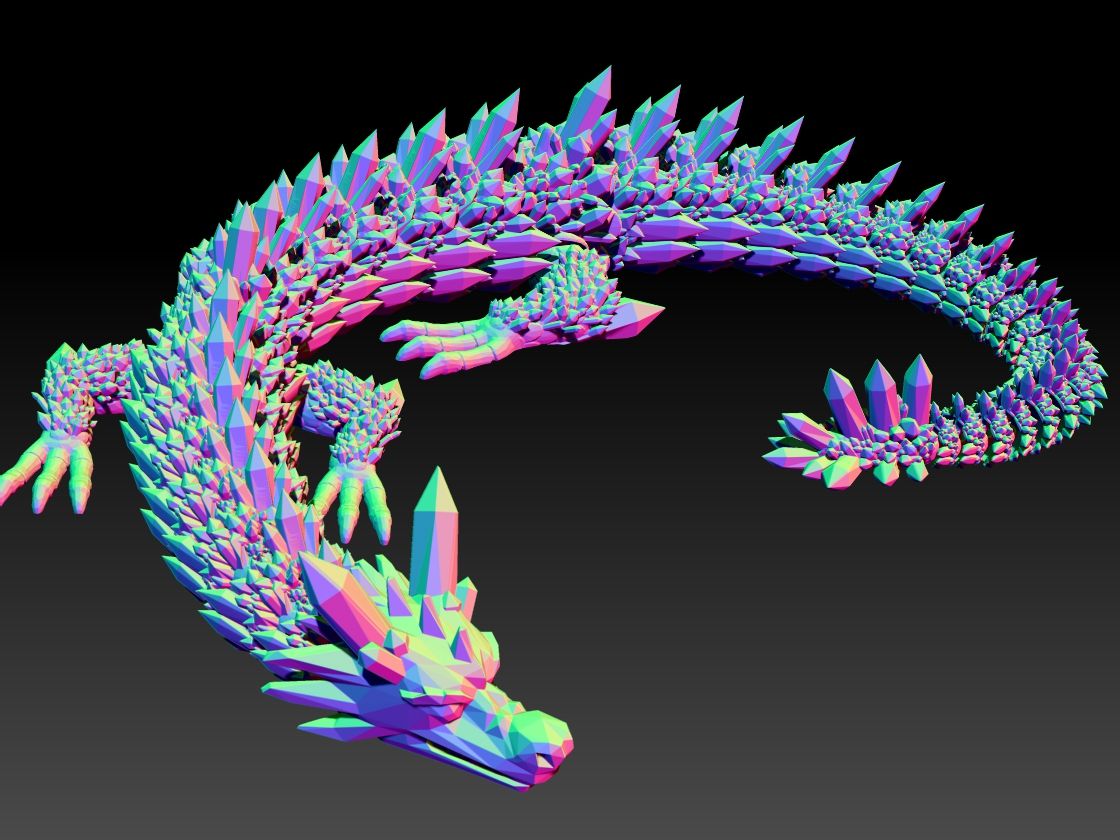 Preview10.jpg Archivo STL DRAGÓN ARTICULADO - FLEXI CRYSTAL DRAGON 3D PRINT・Modelo de impresión 3D para descargar, leonecastro