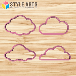 NUBES.png STL file Cookie Cutter Cloud - Set X4・Design to download and 3D print