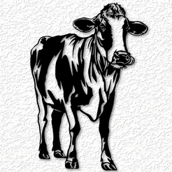 project_20230415_1428188-01.png STL file realistic dairy cow wall decor holstein cow wall art 2d art・3D printing design to download