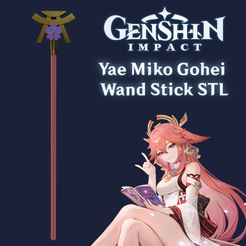 pre1.jpg 3D file Yae Miko Gohei Wand Stick Genshin Impact・3D printer design to download