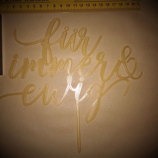 fü immer und ewig cake topper - 3D model önizlemesi