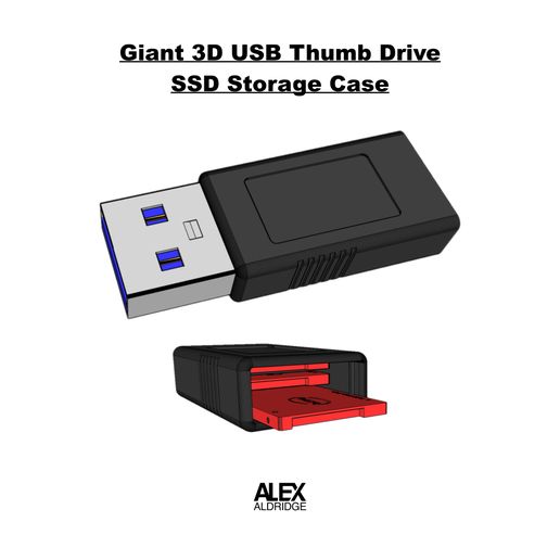 Giant 3D USB Thumb Drive SSD Storage Case 3D model