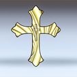 1.jpg Croix stl 3d. Modèle de croix Cnc. Modèle 3d en bois sculpté.