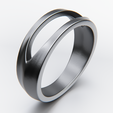 1.png Anel de metal geométrico com argola dividida - Design pronto para impressão 3D
