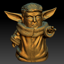 yodatrump2.png Free STL file Yodatrump babyyoda v1 v2・3D printable design to download