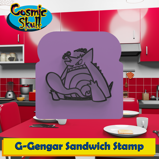 Gengar Gigantamax Sandwich Stamp 3D model