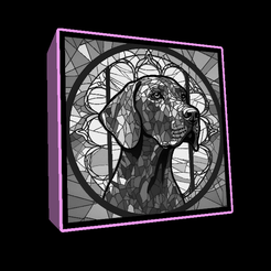 Naamloos.png Lightbox stained glass German Pointer lithophane