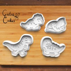 Bild.jpg 3D file Dinosaur Cookie Cutter set 0238・Model to download and 3D print