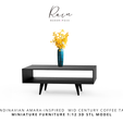scandinavian-AMARA-inspired-MID-CENTURY-COFFEE-TABLE-MIniature-Furniture-1.png Amara-inspired Mid Century Coffee Table With Open Shelf, Miniature Table, Mini Furniture, Dollhouse Furniture