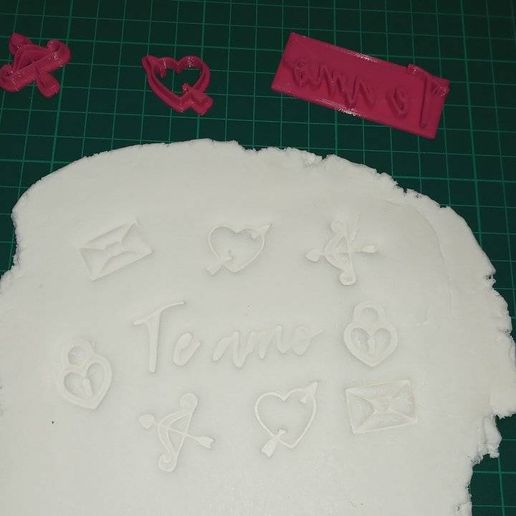 valentine's day stamps for cookie/crackers 3D model