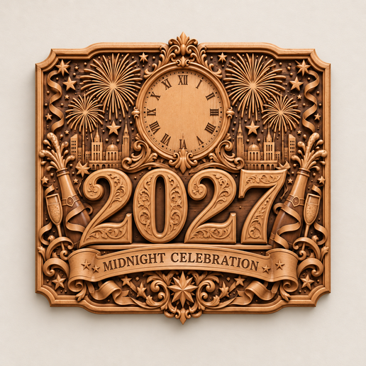 Midnight Celebration 2027 (3D Relief STL File)