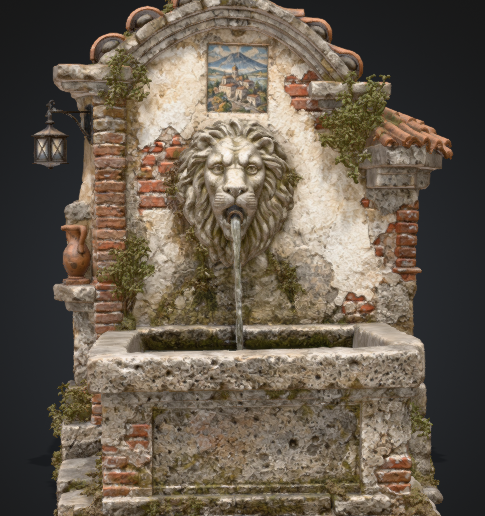 Neapolitan nativity scene fountain