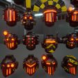 heads5.jpg STL-Datei Warriors of Iron Heads und MK 3-Schulterpolster・3D-Druck-Idee zum Herunterladen