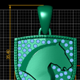 dime.png HORSE FACE DESIGN SHEILD PENDANT 3D PRINTABLE MODEL