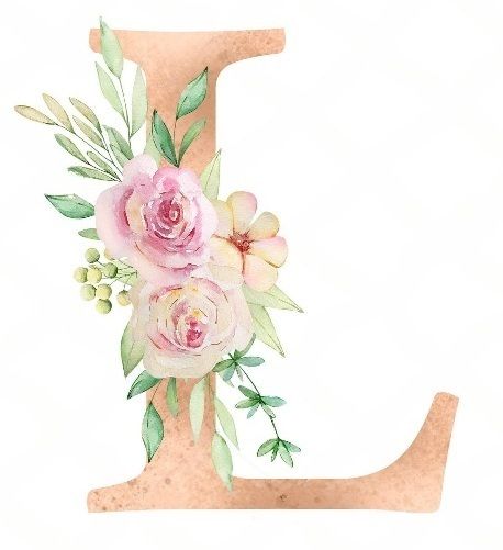 Floral cookie cutter letter L