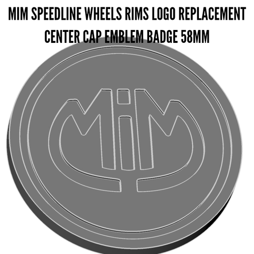 STL file MIM SPEEDLINE WHEELS RIMS CHROME LOGO REPLACEMENT CENTER CAP ...