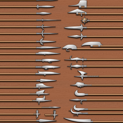 weapons_polearms.png Fichier STL gratuit Armes médiévales - Armes à feu・Idée pour impression 3D à télécharger