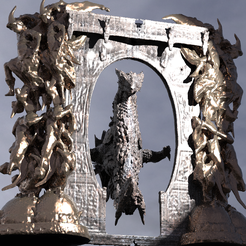 pillars.2391.png OBJ file Dragon bone deity monolith Archway 2・3D printing idea to download