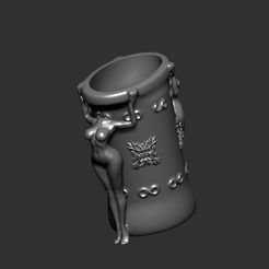 1.jpg STL-Datei Pen, flower, plant pot sexy version・3D-Druckvorlage zum Herunterladen