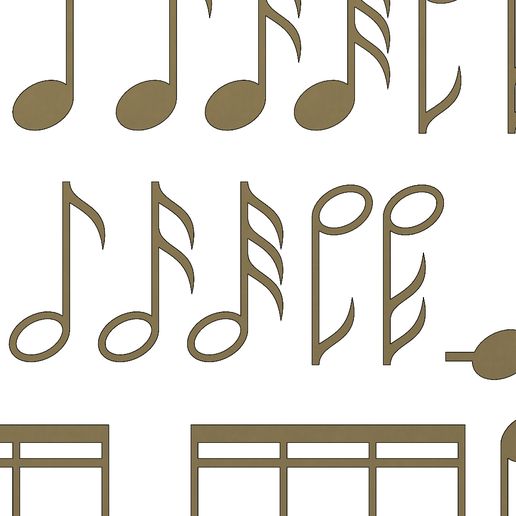 M-NOTES-03.JPG Musical notes symbols characters 3D print model