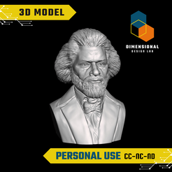Frederick-Douglass-Personal.png 3D Model of Frederick Douglass - High-Quality STL File for 3D Printing (PERSONAL USE)