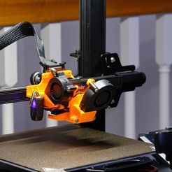 HOT END DUCT 4020 OR 5015 FAN, ENDER 3 S1, S1 PRO, SPRITE, PROBE NO Y OFFSET, ABL ADAPTER