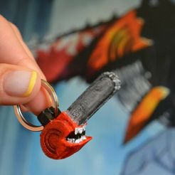 chainsawman.jpg Free STL file Keychain Chainsaw with teeth・3D printing template to download