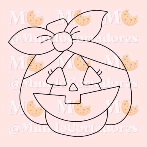 CUTE PUMPKIN CUTTER AND STAMP - CUTTER COOKIES