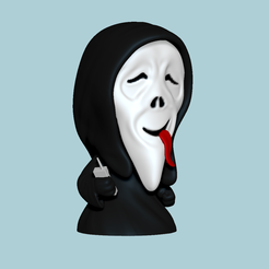 r0.png Scream Funny Ghostface Chibi STL - Funko Style