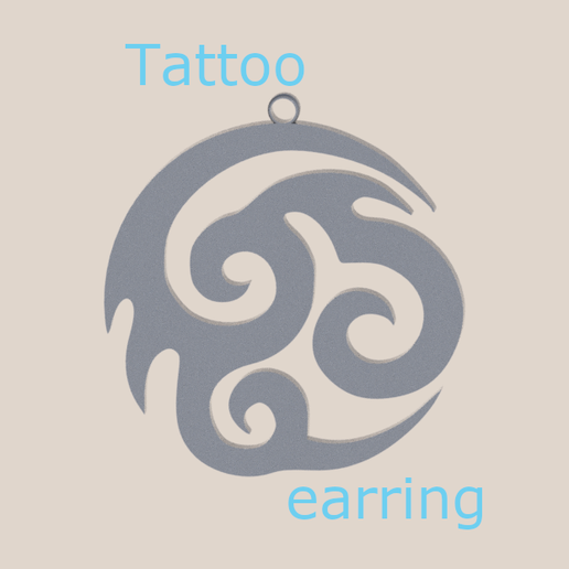 Tattoo earrings 3D model