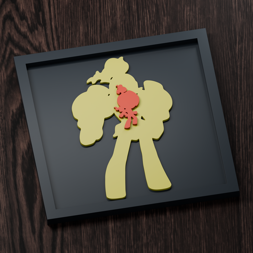 Armarouge Line - Pokemon Silhouette Frame | Normal, Inverse & Scaled STL