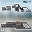3.jpg Large multi-story brick building with enclosure wall, flat roof, and outdoor furniture (1) - Modern WW2 WW1 World War Diaroma Wargaming RPG Mini Hobby