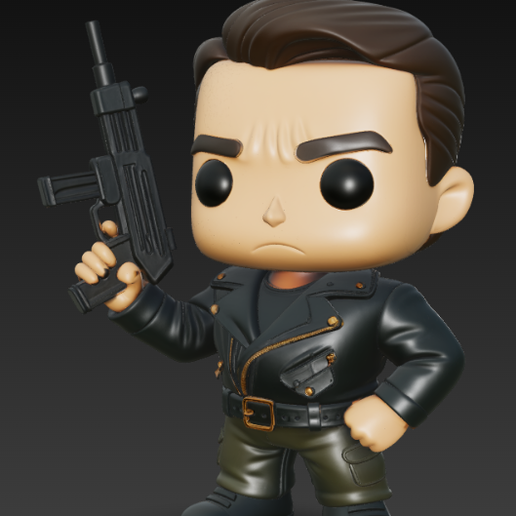🤖 Terminator T-800 Funko pop・Archivo STL para Impresión 3D・Cults