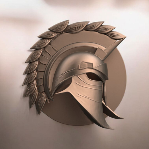 Ancient Warrior Crest – Hybrid Wall Sculpture STL 3D model