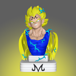 01.png 3D file Majin Vegeta bust - Dragon Ball Z・3D printable model to download