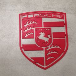 PORSCHE.jpg Fichier STL Logo PORSCHE pour tapis ou intérieur de voiture・Modèle imprimable en 3D à télécharger