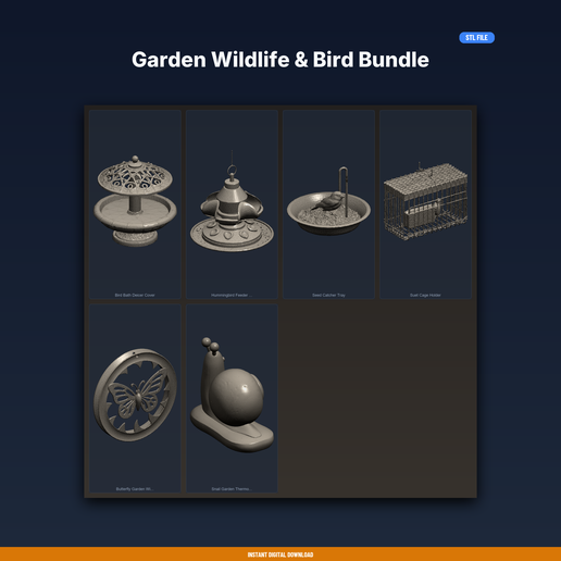 Garden Wildlife & Bird Bundle - 6-Model STL Bundle
