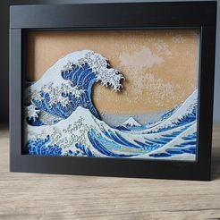 Die große Welle vor Kanagawa Schattenbox
