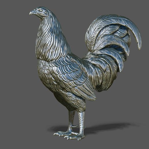 🐓 Rooster fighting・ STL File for 3D printing and CNC machining - Laser ...